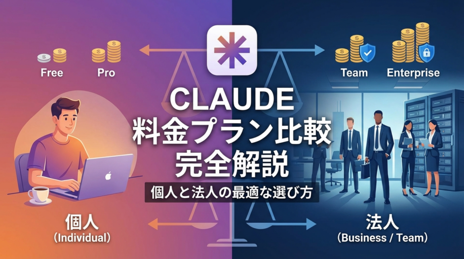 Claudeの料金プラン比較を完全解説｜個人と法人の最適な選び方