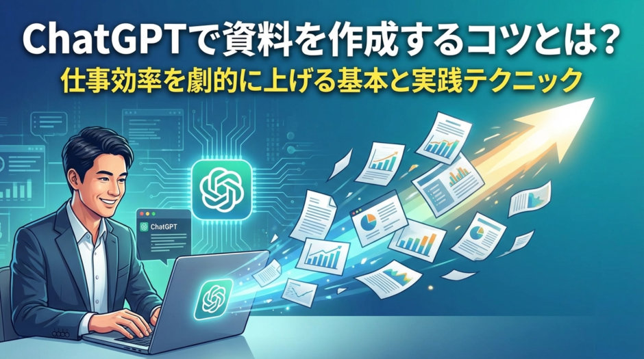 ChatGPTで資料を作成するコツとは？仕事効率を劇的に上げる基本と実践テクニック