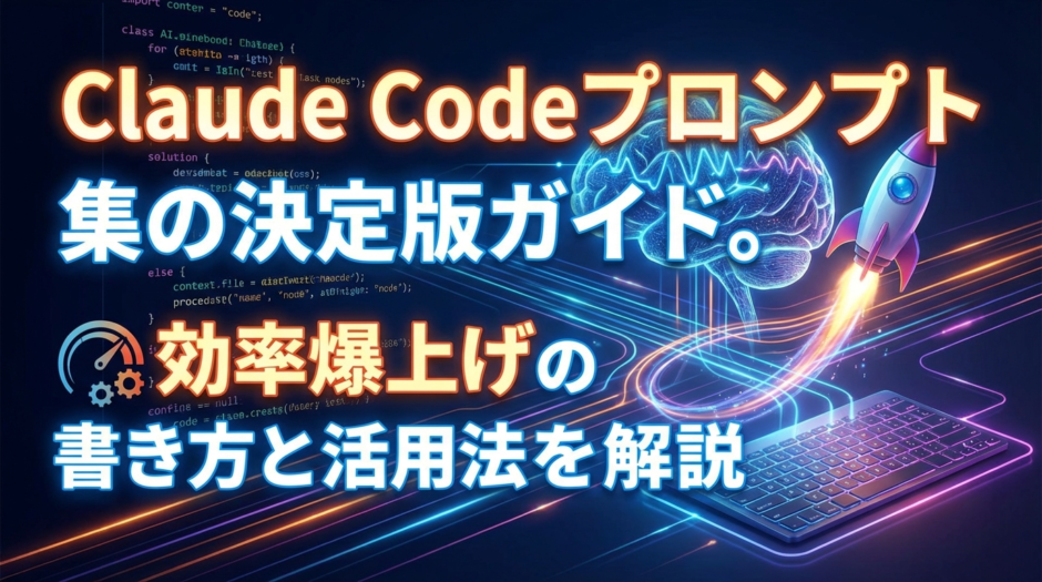 Claude Code プロンプト 集の決定版ガイド。効率爆上げの書き方と活用法を解説
