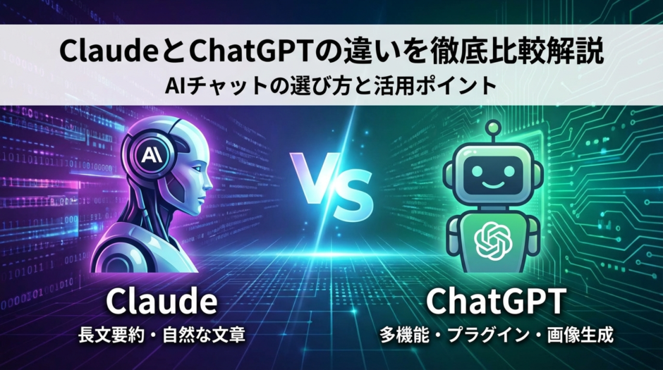 CladueとChatGPTの違いを徹底比較解説｜AIチャットの選び方と活用ポイント