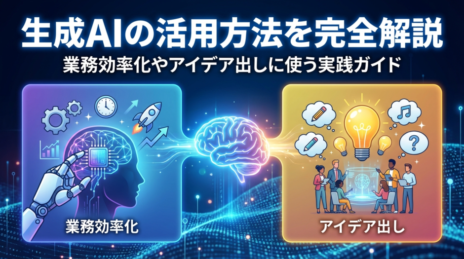 生成AIの活用方法を完全解説。業務効率化やアイデア出しに使う実践ガイド
