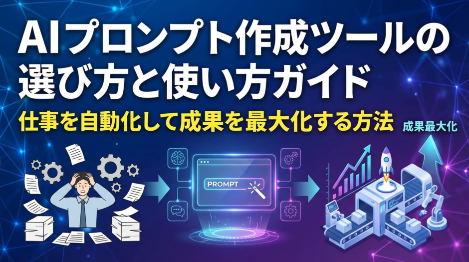 AI プロンプト作成ツールの選び方と使い方ガイド｜仕事を自動化して成果を最大化する方法