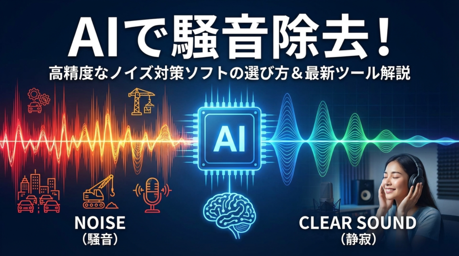 AIで騒音を除去するソフトの選び方とは？高精度なノイズ対策に役立つ最新ツールを徹底解説