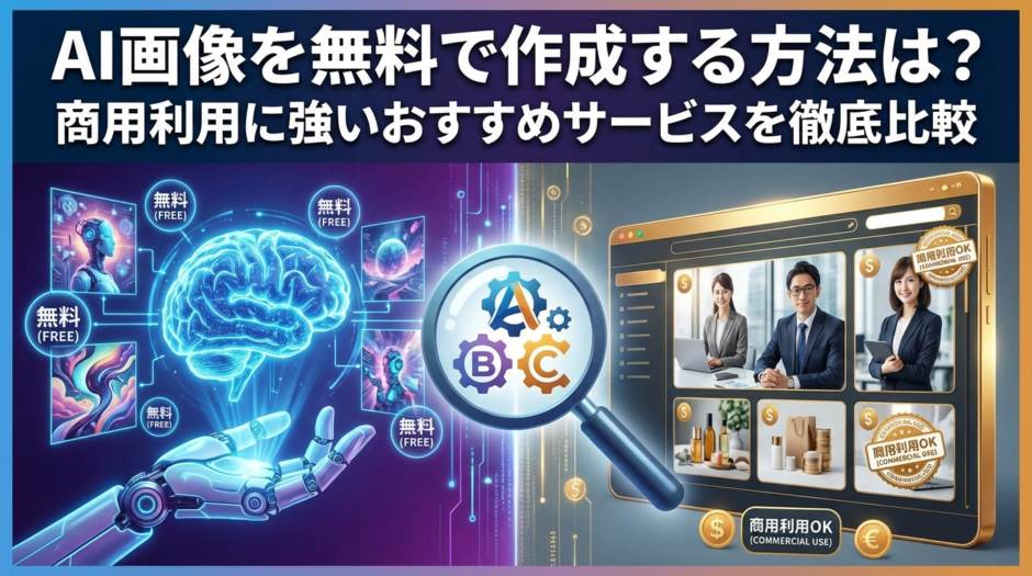 AI画像を無料で作成する方法は？商用利用に強いおすすめサービスを徹底比較