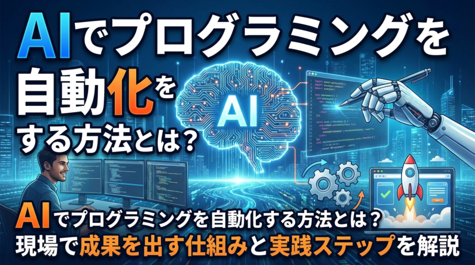 AIでプログラミングを自動化する方法とは？現場で成果を出す仕組みと実践ステップを解説