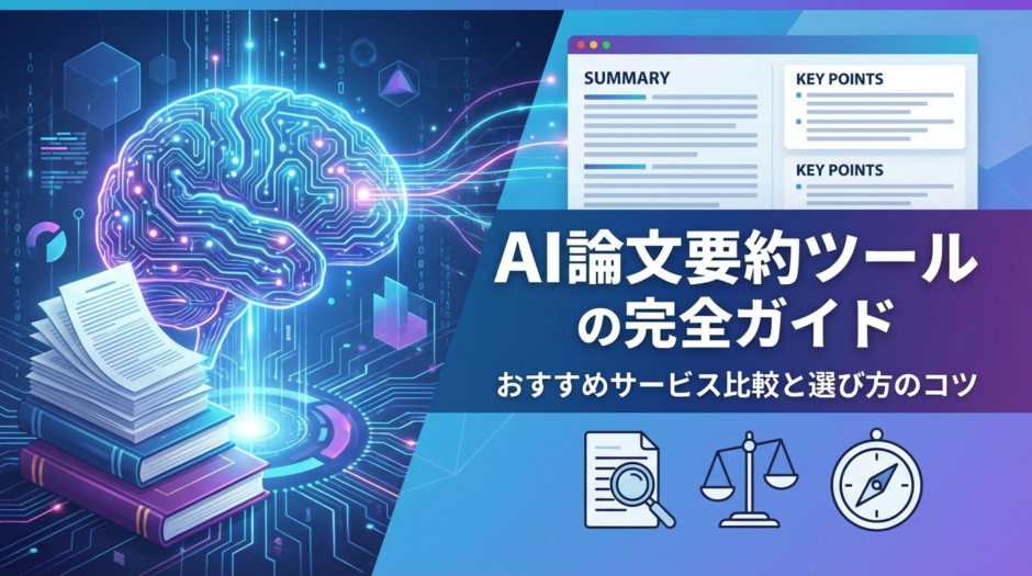 AI 論文を要約するツールの完全ガイド｜おすすめサービス比較と選び方のコツ