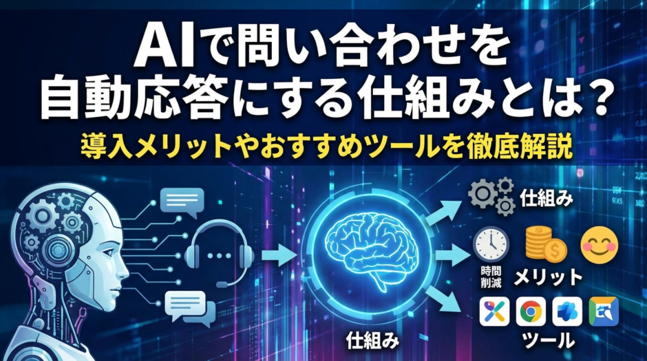 AIで問い合わせを自動応答にする仕組みとは？導入メリットやおすすめツールを徹底解説