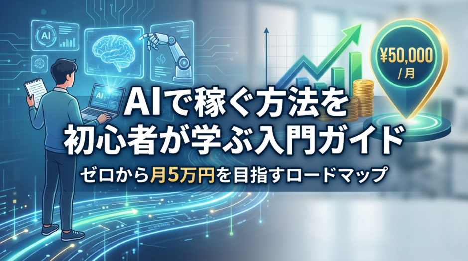AIで稼ぐ方法を初心者が学ぶ入門ガイド｜ゼロから月5万円を目指すロードマップ