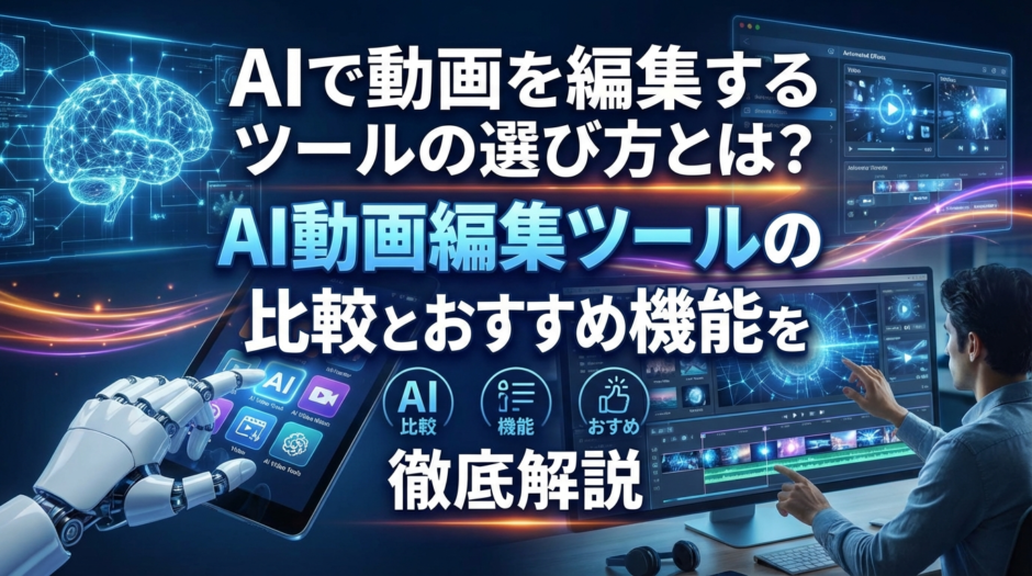 AIで動画を編集するツールの選び方とは？AI動画編集ツールの比較とおすすめ機能を徹底解説