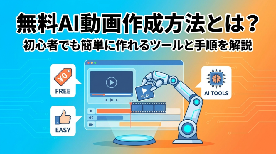 無料AI動画作成方法とは？初心者でも簡単に作れるツールと手順を解説